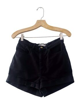Vintage American Apparel Black High Waisted Shorts Jeans Denim